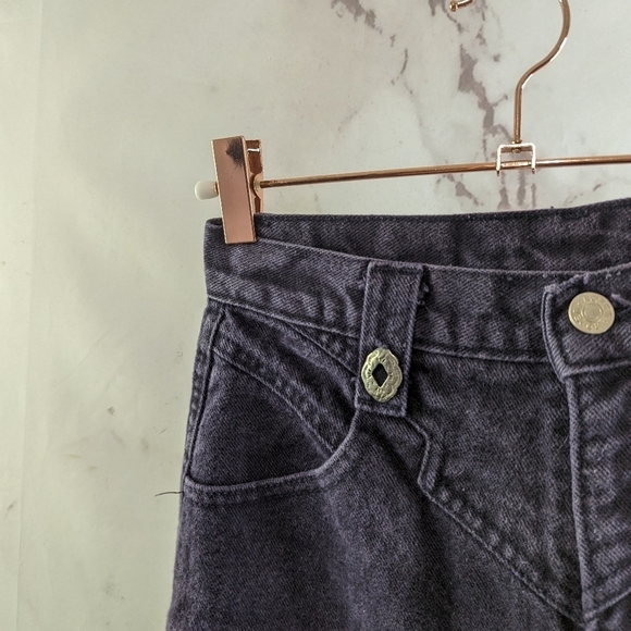 Vintage Western Jeans Womens 26 X 35 Purple High Rise Denim Roper Concho Tall - Picture 2 of 12